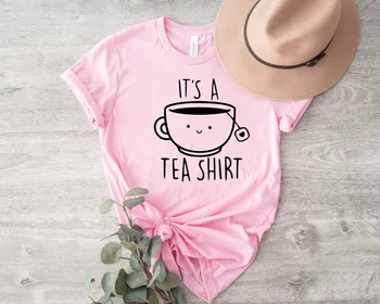 Skuggnas Its A Tea Shirt Модная женская хлопковая футболка Короткая футболка Sleevd Tumblr Tea Addict Повседневные топы Рубашка