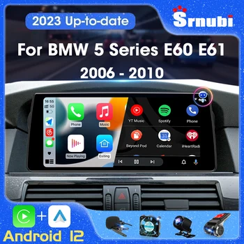 Srnubi 2Din Android 12 Автомагнитола для BMW 5 серии E60 E61 CIC CCC 10,33-дюймовое мультимедийное GPS-навигационное головное устройство Carplay