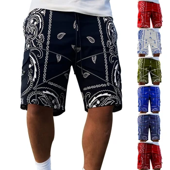 Summer New Style Мужские повседневные шорты Цветок кешью Свободный High Street Brand Высококачественные прямые брюки-карго с несколькими карманами для мужчин