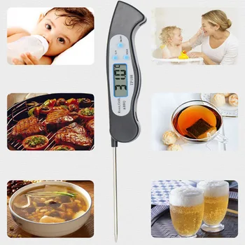 TP108 180 ° Складной пищевой термометр Программируемый цифровой кухонный Приготовление пищи Барбекю Мясо Барбекю Датчик Тип Датчик Температуры
