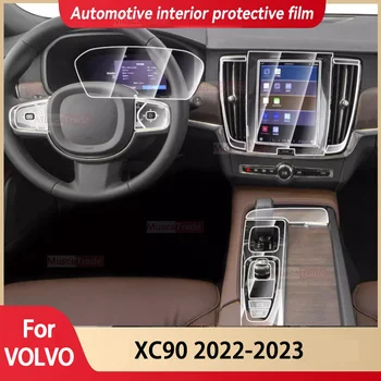 TPU прозрачная пленка для Volvo XC90 Наклейки для защиты салона автомобиля Центральный пусковой аппарат Аэронавигационная панель приборной панели