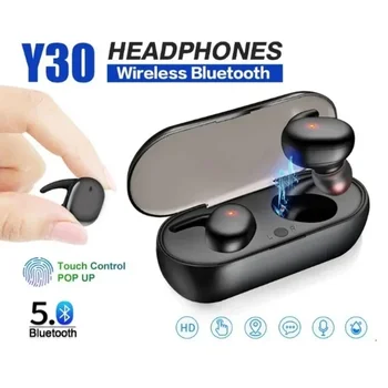 TWS Y30 Bluetooth Наушники Беспроводная гарнитура Спортивные беруши Стерео Музыкальные наушники для Xiaomi Huawei Samsung