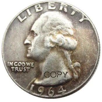 US 1964PD Вашингтонская четверть доллара посеребренная копия монеты