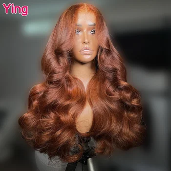 Ying Бразильский имбирь Оранжевая волна для тела Remy Hair 13x6 Кружевной фронтальный парик PrePlucked 5x5 Прозрачный кружевной парик 13x4 Кружевной передний парик