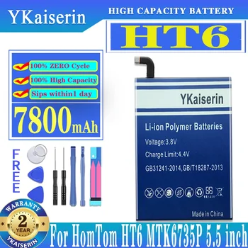 YKaiserin 7800mAh HT 6 Аккумулятор для HomTom HT6 MTK6735P 5,5-дюймовый сменный литий-полимерный аккумулятор сотового телефона с инструментами