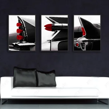 Абстрактные настенные искусства Автомобиль Крутые модели с черным красным цветом Плакаты Принты Холст Живопись Гостиная Спальня Украшение коридора