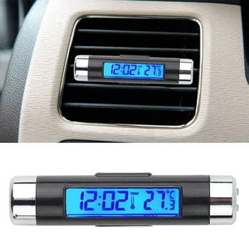 Автомобильные электронные часы Термометр Автомобильные цифровые часы ЖК-дисплей Светящиеся часы Автомобильные часы с подсветкой