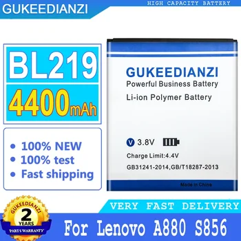 Аккумулятор GUKEEDIANZI BL219 для Lenovo, Аккумулятор большой мощности, 4400 мАч, A880, S856, A889, A890e, S810t, A850 +, A916