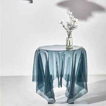 Акриловые прозрачные журнальные столики Креативный хрустальный призрак Круглый низкий столик Простой диванный столик Волшебная прикроватная тумбочка для спальни