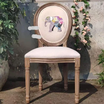 Американские ретро Обеденные стулья Кресло из массива дерева Спинка Мебель для домашней гостиной Новый китайский креативный обеденный стул для переговоров