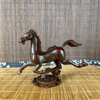 Бронзовые старые деньги сразу же летят лошадь галопирующий зодиакальный конь украшение домашней комнаты чай украшение стола для домашних животных
