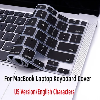 версия для США / Английские символы Клавиатура ноутбука Фильм для MacBook Air Pro 12 13 15 A2141 A2338 A2337 Черный силиконовый чехол для клавиатуры