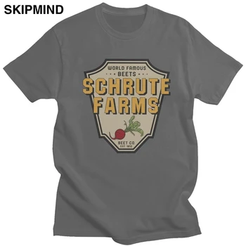 Винтажная мужская футболка Dwight Schrute Farms Хлопковая футболка с коротким рукавом Классическая повседневная Офис ТВ-шоу США Футболка Slim Fit Одежда
