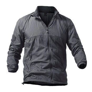  Военная быстросохнущая куртка Мужская летняя тактическая водонепроницаемая куртка Мужская куртка на молнии Пальто Тонкая повседневная верхняя одежда