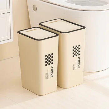 Высококачественный бытовой туалет с щелевым мусорным ведром Вместительная специальная мусорная корзина толкаемого типа с крышкой для унитаза.