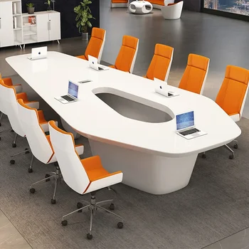 Горячая распродажа Стол для конференц-зала Современный дизайн Офисный стол Мебель Специальная форма Белый стол для конференций