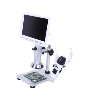 Двойной объектив Ultra HD видеомикроскоп цифровое измерение HD электронный видеомикроскоп 2 миллиона