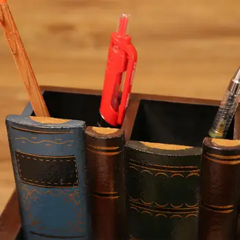 Деревянная ручка Настольный органайзер Ящик Держатель для карандашей Ящик для хранения