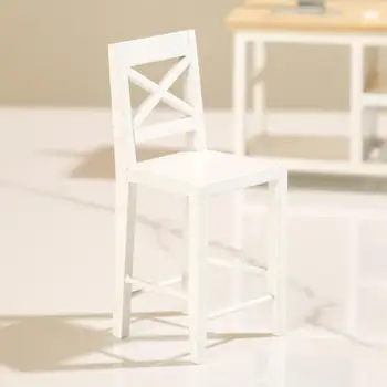 Деревянный миниатюрный стул Микро ландшафтный кукольный домик для декора гостиной