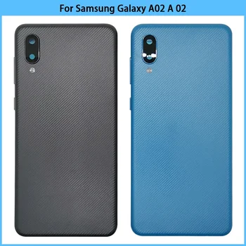  для Samsung Galaxy A02 A 02 Задняя крышка пластиковой батареи Задняя дверь для Samsung A02 Корпус батареи Чехол с заменой объектива камеры
