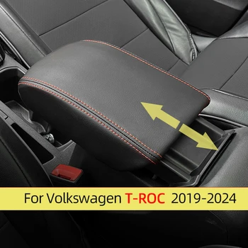 Для VW T-roc Troc 2019 2020 2021 2022 2023 2024 Volkswagen Аксессуары Центральная консоль Подлокотник Коробка Кожаный защитный чехол