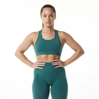Женский набор для йоги с высокой талией Быстросохнущий спортивный костюм для бега Ударопрочный дышащий спортивный комплект для фитнеса