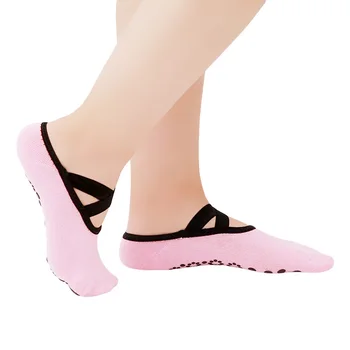 Женщины Профессиональные противоскользящие бинты Спортивные носки для йоги Женская вентиляция Пилатес Балет Носки Носки для танцев Тапочки