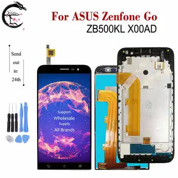 ЖК-дисплей с рамкой для ASUS Zenfone Go ZB500KL X00AD ЖК-дисплей Полноэкранный сенсорный датчик дигитайзера в сборе Замена ZB500KL ЖК-дисплей