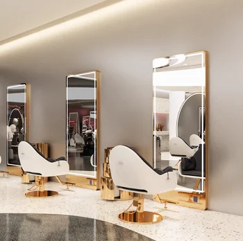 Зеркало парикмахерской настенное зеркало со светодиодным сенсорным управлением зеркало машинки для стрижки волос
