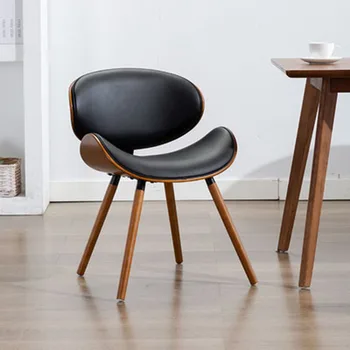  Игровой кухонный стул Европейский современный простой роскошный стул Спинка Экономия места Практичная столовая из массива дерева Скандинавская мебель XF116YH