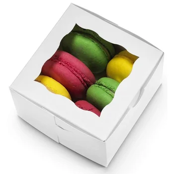 Индивидуальный продуктБелая картонная крышка Клубника Кекс Упаковка Коробки для угощений для пирогов и печенья