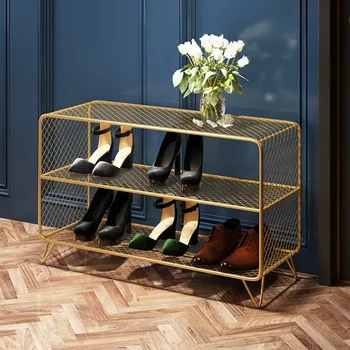 Итальянский легкий роскошный шкаф для обуви Крытый многослойный шкаф для хранения обуви Нано Краска для выпечки Полка для обуви Сетка Ламинат Полки для хранения