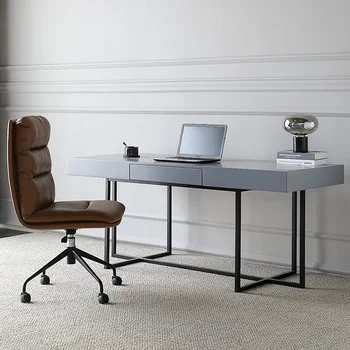 Итальянский светлый, роскошный минималистичный офисный стол, домашний письменный стол, дизайнер, компьютерный стол, простой современный этюд, письмо