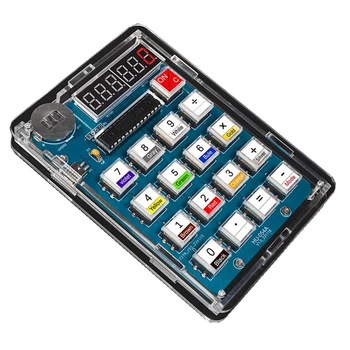 Калькулятор DIY Kit ABS 51 Микроконтроллер Самодельная цифровая трубка Калькулятор Сварка печатной платы Учебный электронный комплект