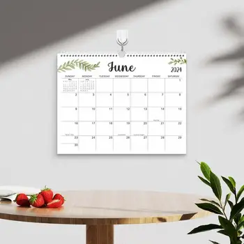 Канцелярские товары для офиса Настенный календарь на 2024 год Недельное расписание на 18 месяцев Канцелярские принадлежности Календарь катушки Ежедневник Английский календарь