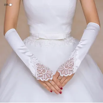 Короткие свадебные перчатки Свадебные перчатки без пальцев для женщин Невеста Атласные перчатки Свадебные аксессуары в наличии