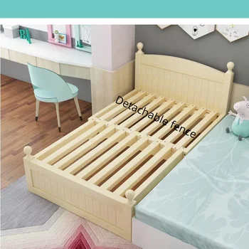 Кроватка Монтессори, современная мебель для детского сада, деревянная растягивающаяся длина, двухъярусные кровати для детей Забор Съемная и сращенная большая двуспальная кровать