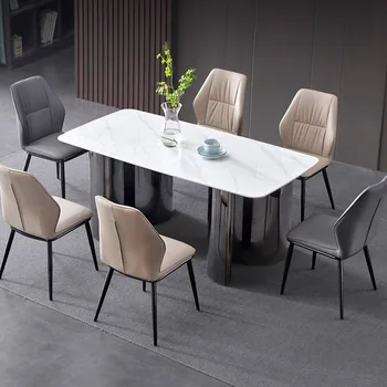 Мебель для ресторана, итальянский экстравагантный стол в стиле рокборд, прямоугольный современный стол из нержавеющей стали, обеденный стол и стулья