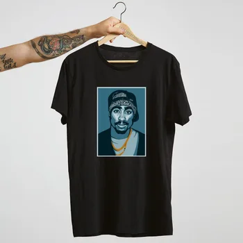 Мужские футболки с принтом 2PAC Одежда для рэп-певцов Мужская уличная одежда Рэпер Топы Футболки в стиле хип-хоп Женская блузка Tupac Графическая футболка