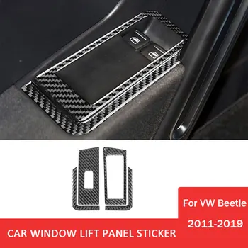  Наклейка на панель подъема окна автомобиля для Volkswagen VW Beetle 2011-2019 Декоративный чехол из углеродного волокна Аксессуары для интерьера автомобиля