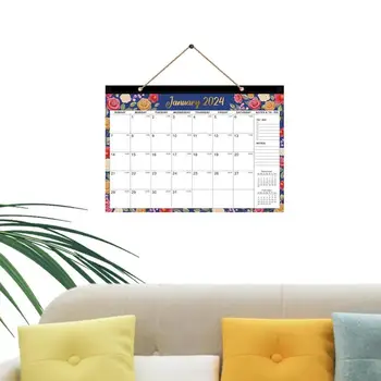  Настольный календарь 2024 Планировщик календаря на 18 месяцев Планирование ежемесячных страниц 17x12 дюймов 2024-2025 Ежемесячный планировщик для дома