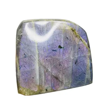 Натуральный камень Пурпурный лабрадорит Лунный камень Оригинальный минеральный образец Комната Духовное украшение Подарок Кристалл и камень Исцеление