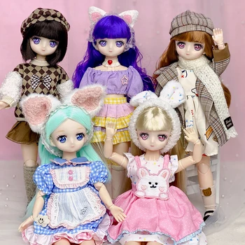  НОВАЯ кукла 30 см 2D Comic Face Doll 1/6 Bjd Doll ( Вариант B ) или Одевалка Одежда (вариант A ) Детские девочки Подарок на день рождения Игрушки