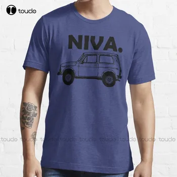 Новая Лада Нива - Футболка 'Niva' Хлопковая футболка Изготовленная на заказ Aldult Teen Унисекс Футболки с цифровой печатью Изготовленная на заказ подарочная футболка