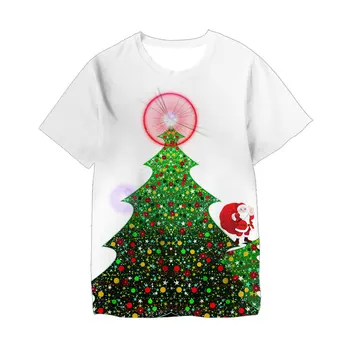 Новая рождественская футболка Fashion Street 3D-печать Мужская и женская повседневная Круглая шея с коротким рукавом Хип-хоп Большая одежда