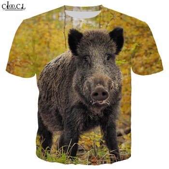 Новый дикий зверь дикий кабан футболка мужская/женская 3D-печать забавная свинья футболка повседневная домашняя свинья уличная одежда с коротким рукавом T267
