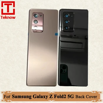 Оригинальная задняя крышка аккумуляторного отсека для Samsung Galaxy Z Fold2 5G Fold 2 Заднее стекло F916 F916B F916U Замена дверцы корпуса заднего корпуса
