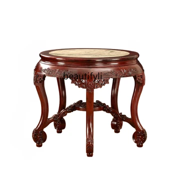 Палисандр Маленький круглый стол Сандаловое дерево круглый стол Мин и Цин Антикварная репродукция мебели Китайский обеденный стол