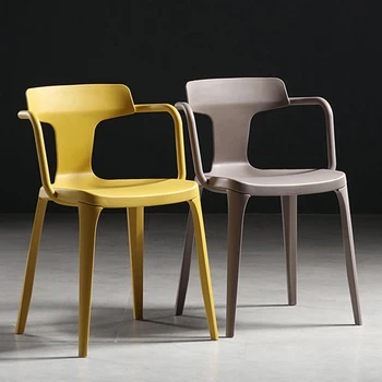 Пластиковые скандинавские стулья для столовой Lounge Современные эргономичные дизайнерские обеденные столы и стулья Набор домашней мебели Silla Nordica