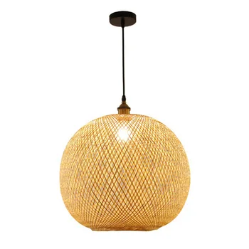  Плетеный бамбуковый подвесной светильник Креативная люстра из ротанга для гостиной Бар Ретро Тканый подвесной светильник